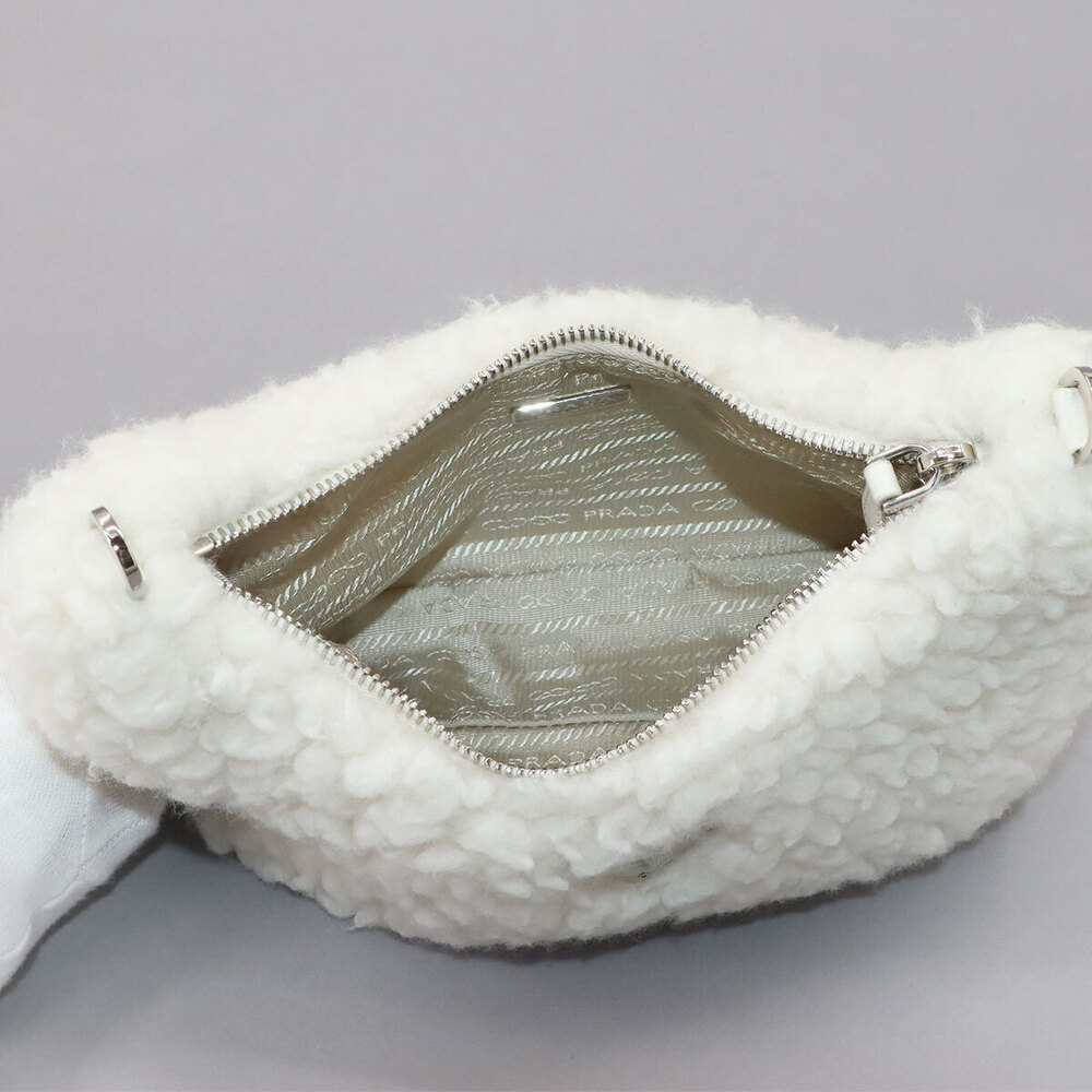 Prada Edition Shoulder Bag Wool Silk Cashmere White - Picture 7 of 8
